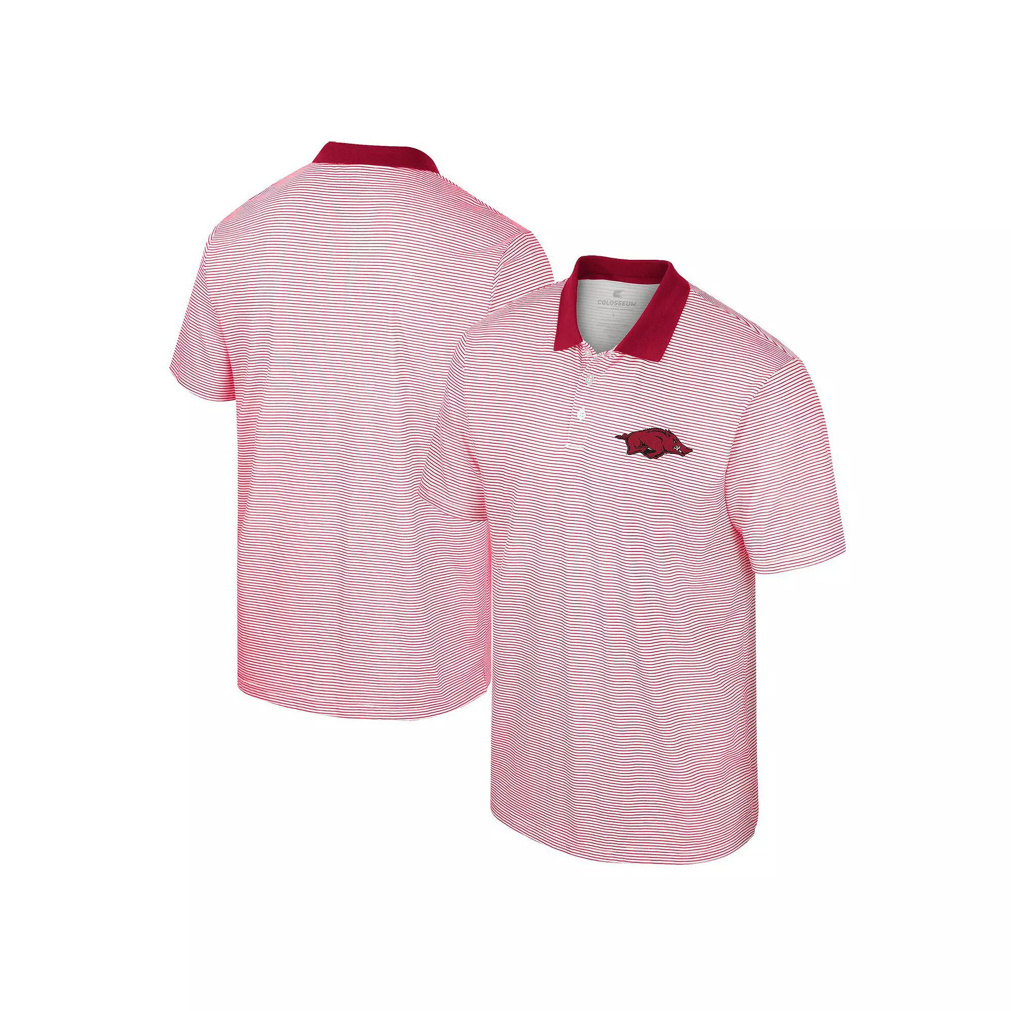 Men's Colosseum White/Maroon Arizona State Sun Devils Print Stripe Polo,  Product Image