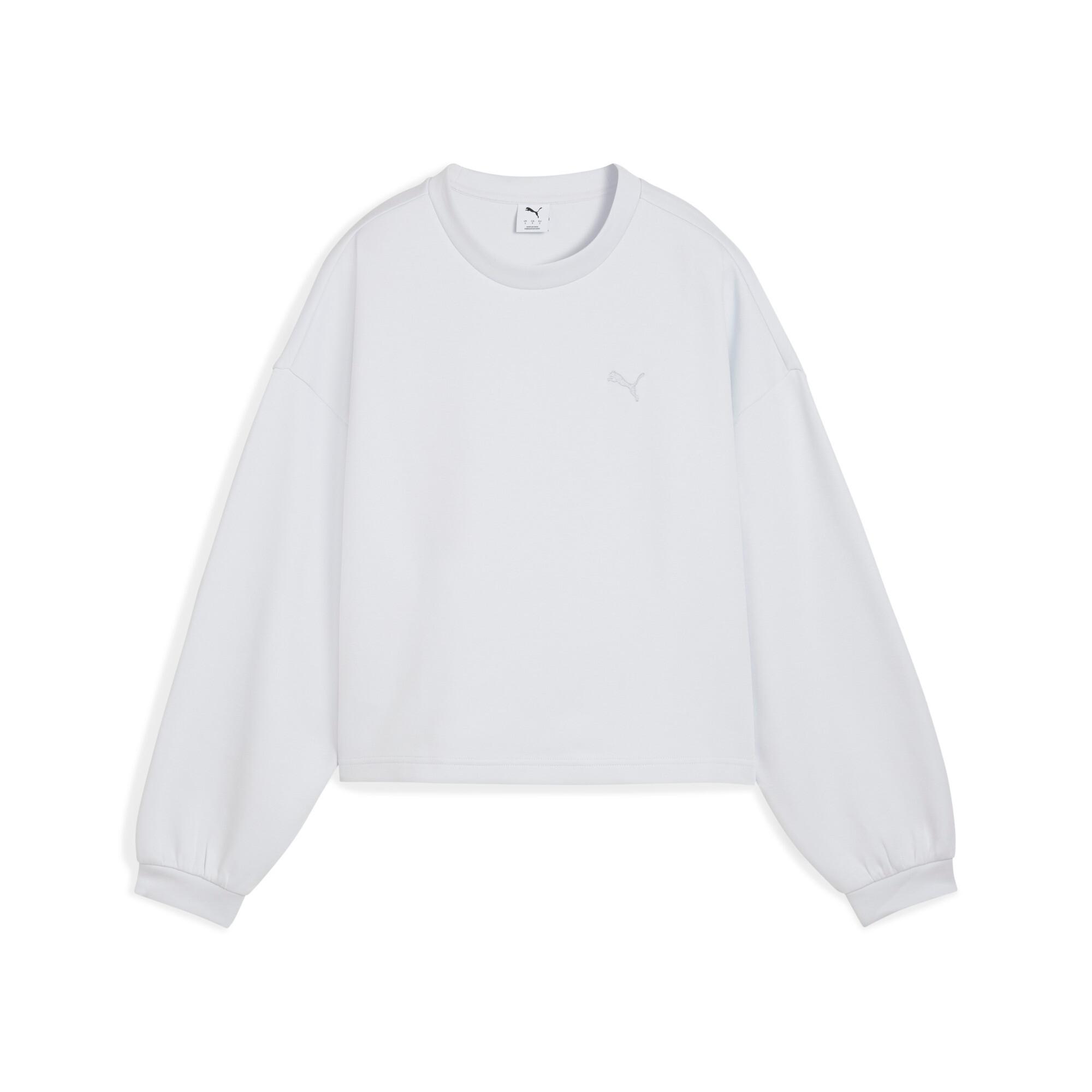 PUMA Wardrobe Essentials Oversized Crew Women in Grey Product Image