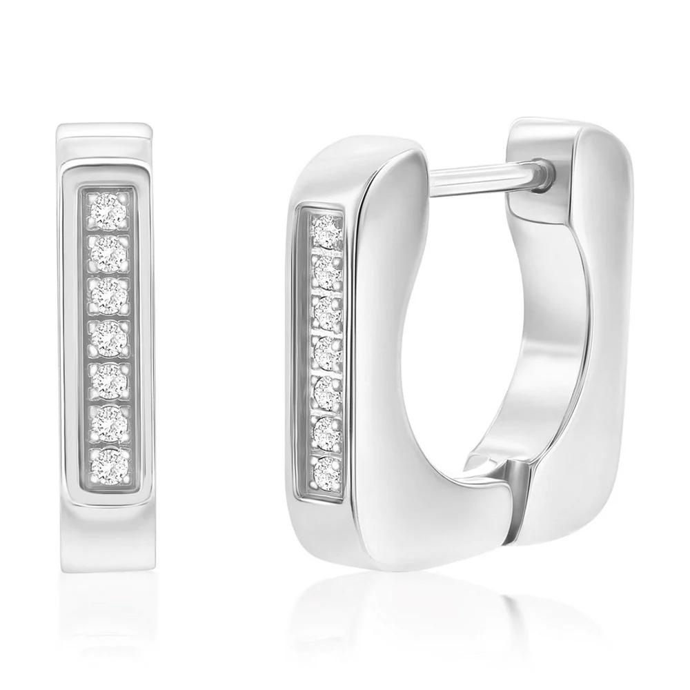 Metallo Huggie Hoop Earrings, Men's, Stainless Product Image