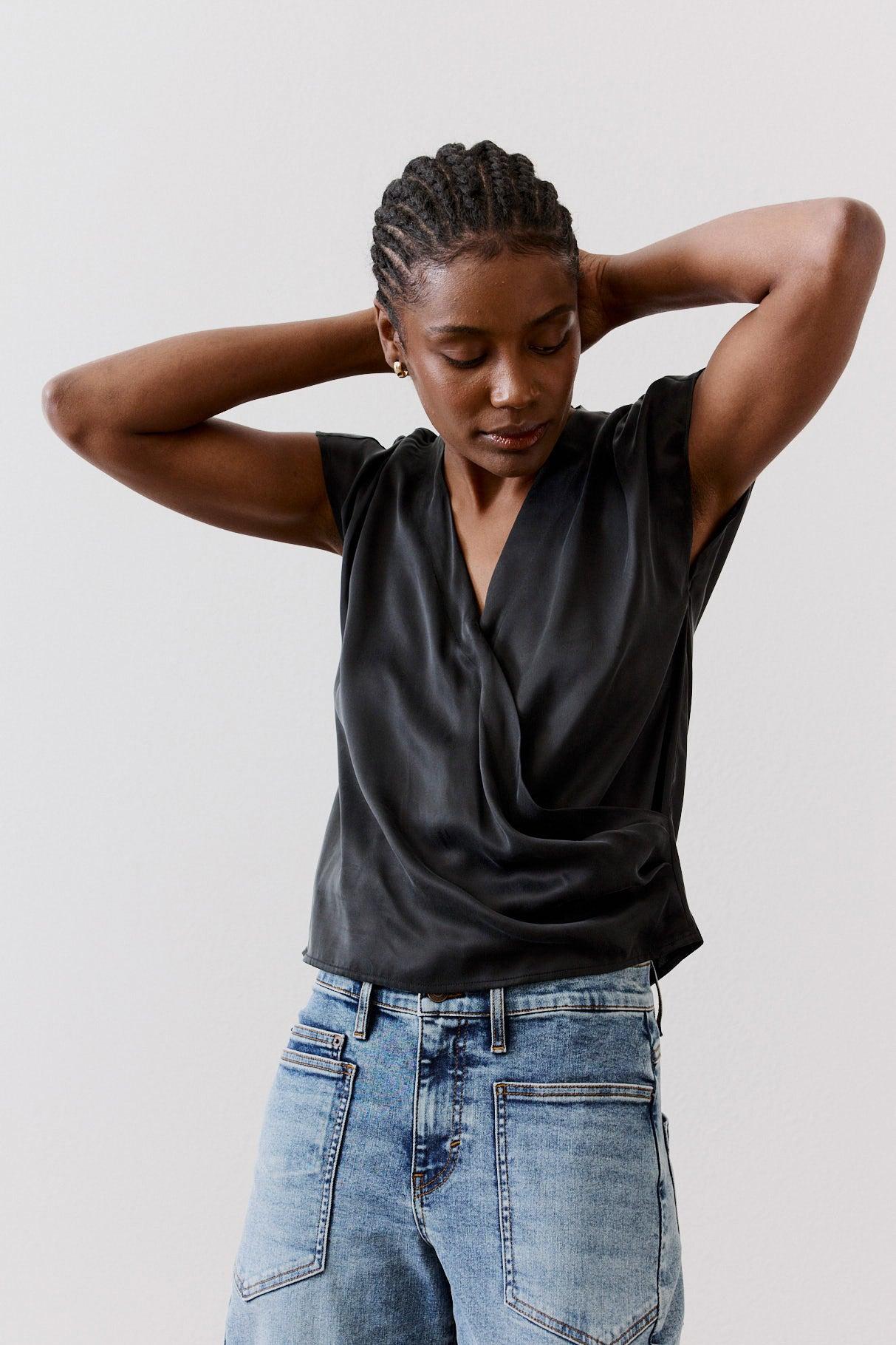 The Wrap Washable Silk Top Product Image