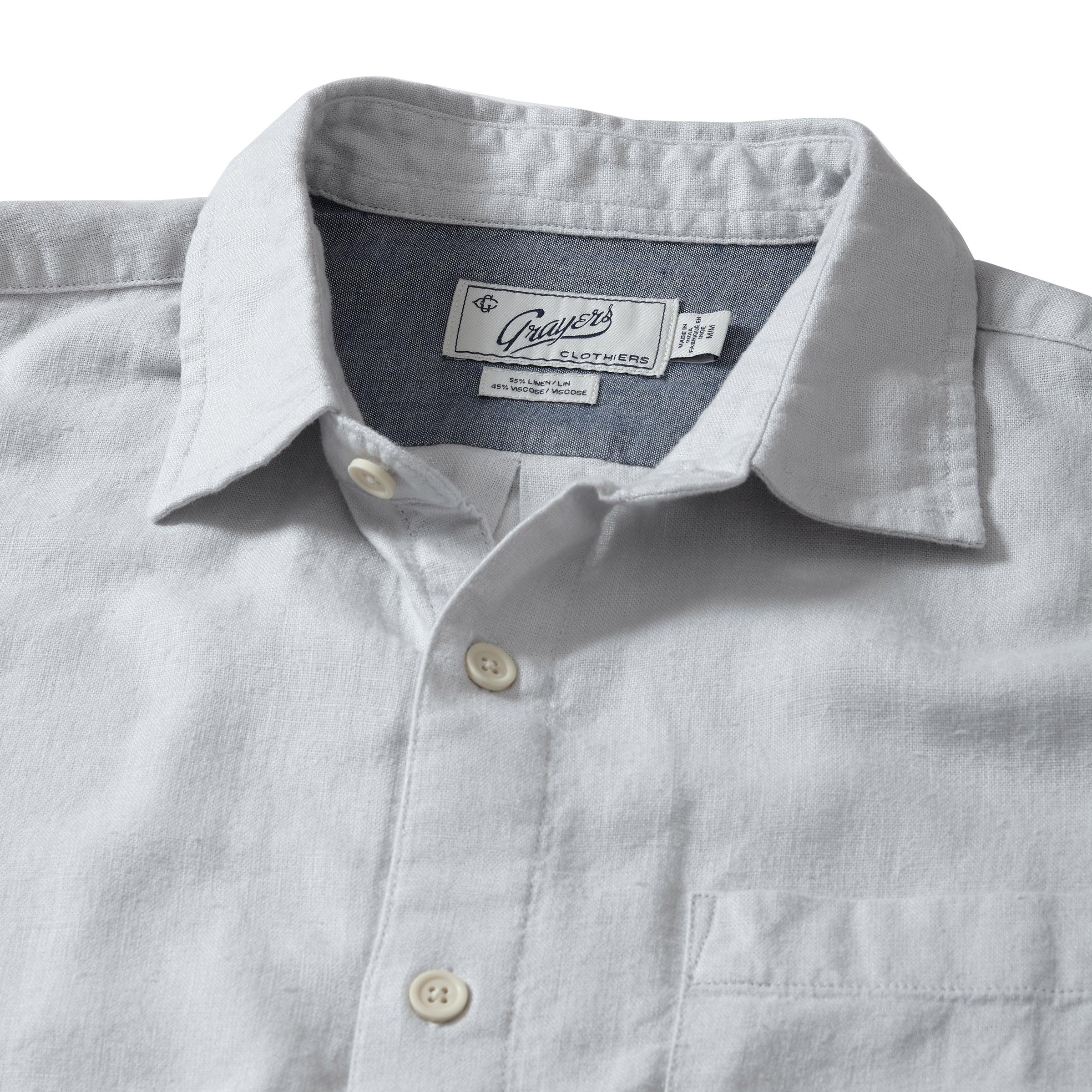 Ibiza Linen Shirt - Glacier Gray Product Image