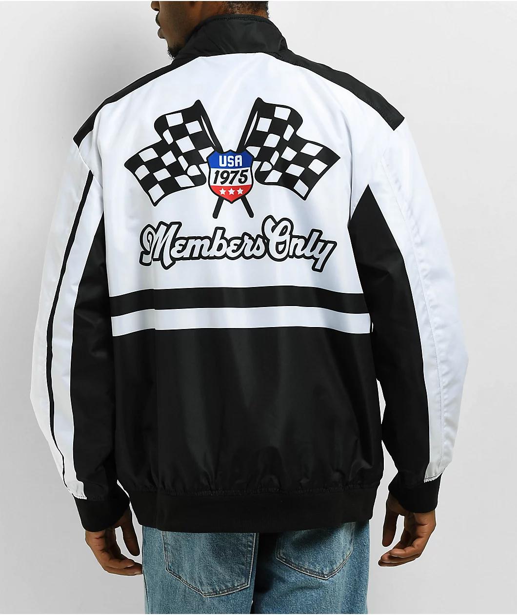 Members Only Racing Black & White Jacket Product Image