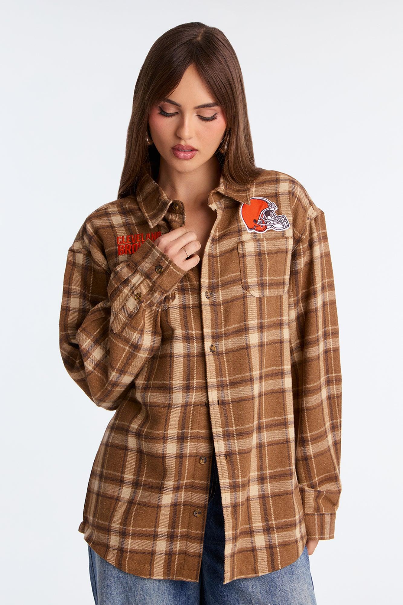 NFL Cleveland Browns Plaid Flannel - Brown/combo Product Image