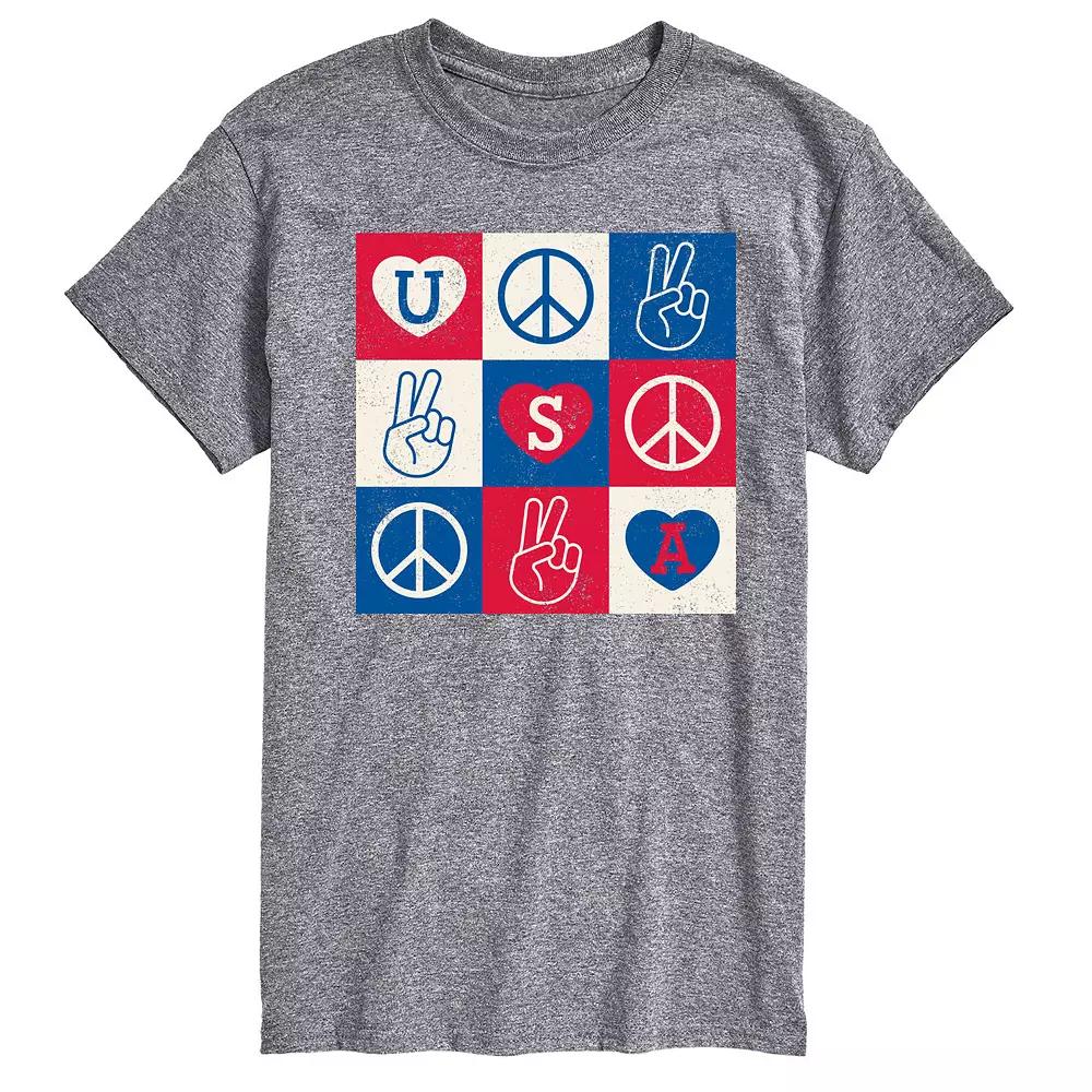 Men's USA Peace Grid Graphic Tee.,  Product Image