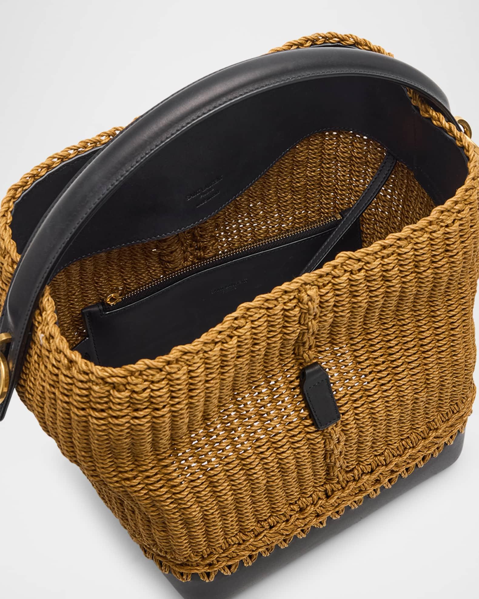 Le 37 YSL Bucket Bag in Raffia and Leather Product Image