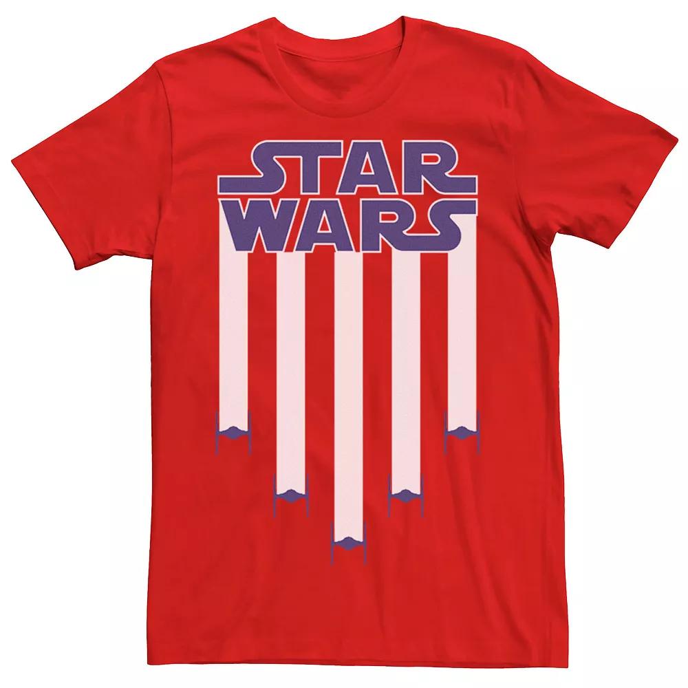 Men's Star Wars Fighter Jets Star Bangled Banner July 4th Tee,  Product Image