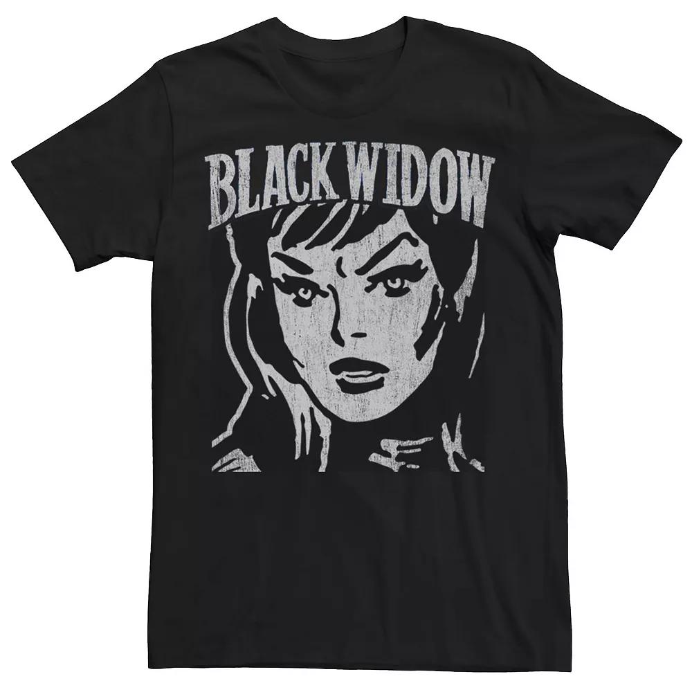 Men's Marvel Black Widow Retro Vintage Portrait Tee,  Product Image
