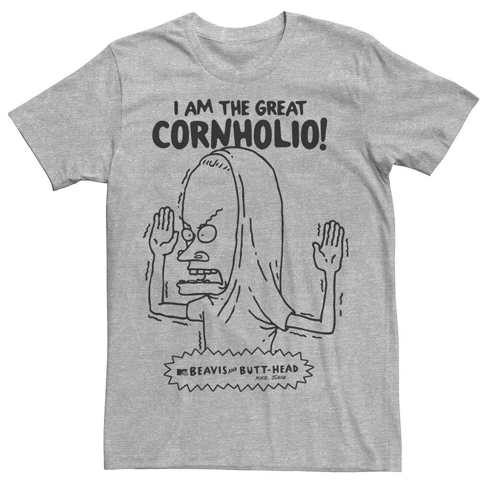 Mens Beavis and Butt-Head Great Cornholio Outlined Sketch Tee Athletic Grey Product Image