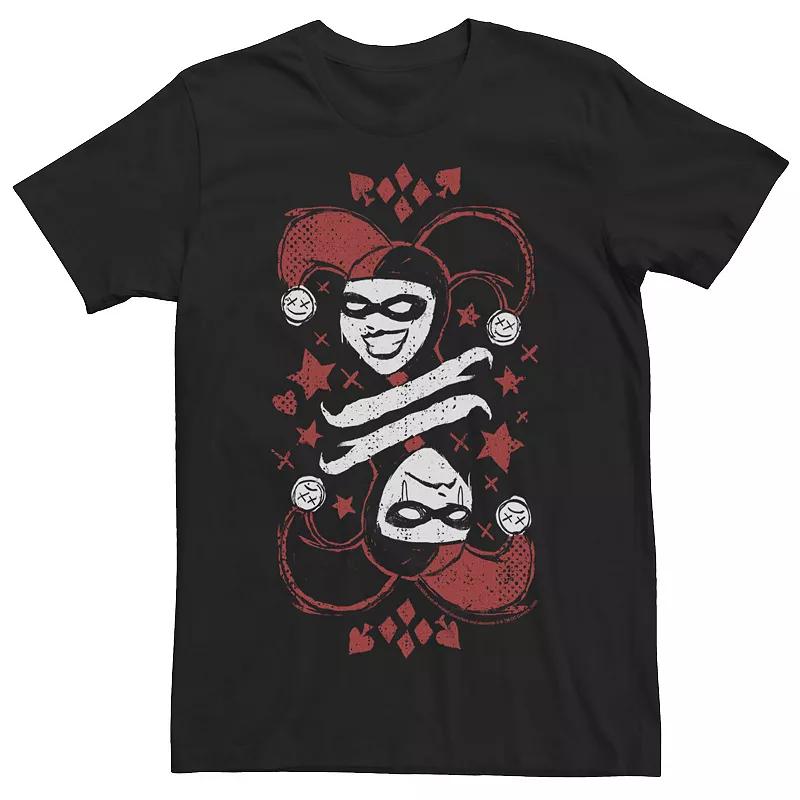 Men's DC Fandome Harley Quinn Card Illustration Tee, Size: XXL, Black Product Image