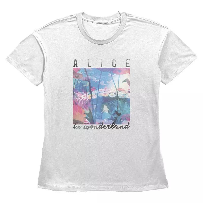 Disneys Alice In Wonderland Magic Garden Scene Womens Graphic Tee Product Image