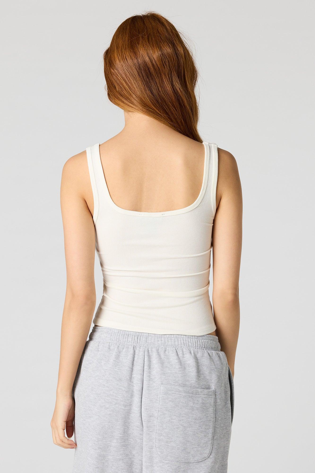 Braless Ribbed Square Neck Tank Female Product Image