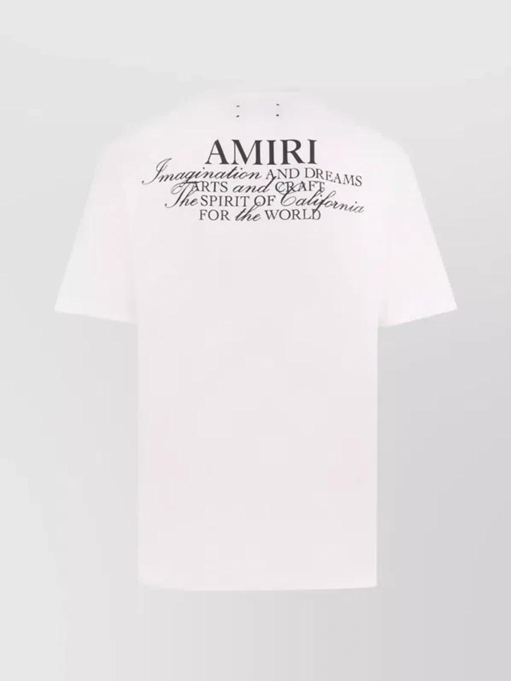 AMIRI Black Crewneck T-shirt With Logo Lettering On Front And Rear Product Image
