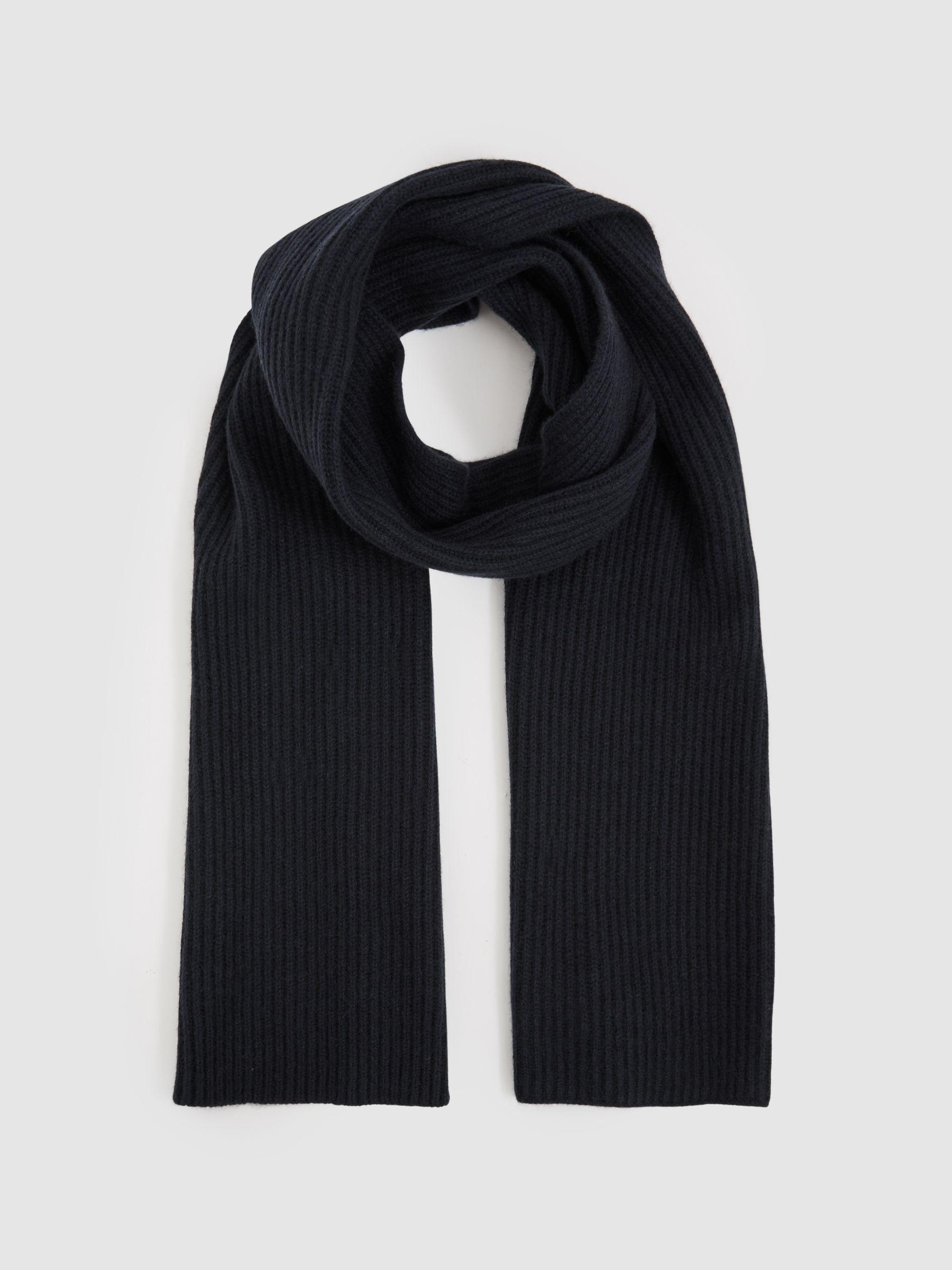 Atelier Ribbed-Cashmere Scarf in Dark Navy Product Image