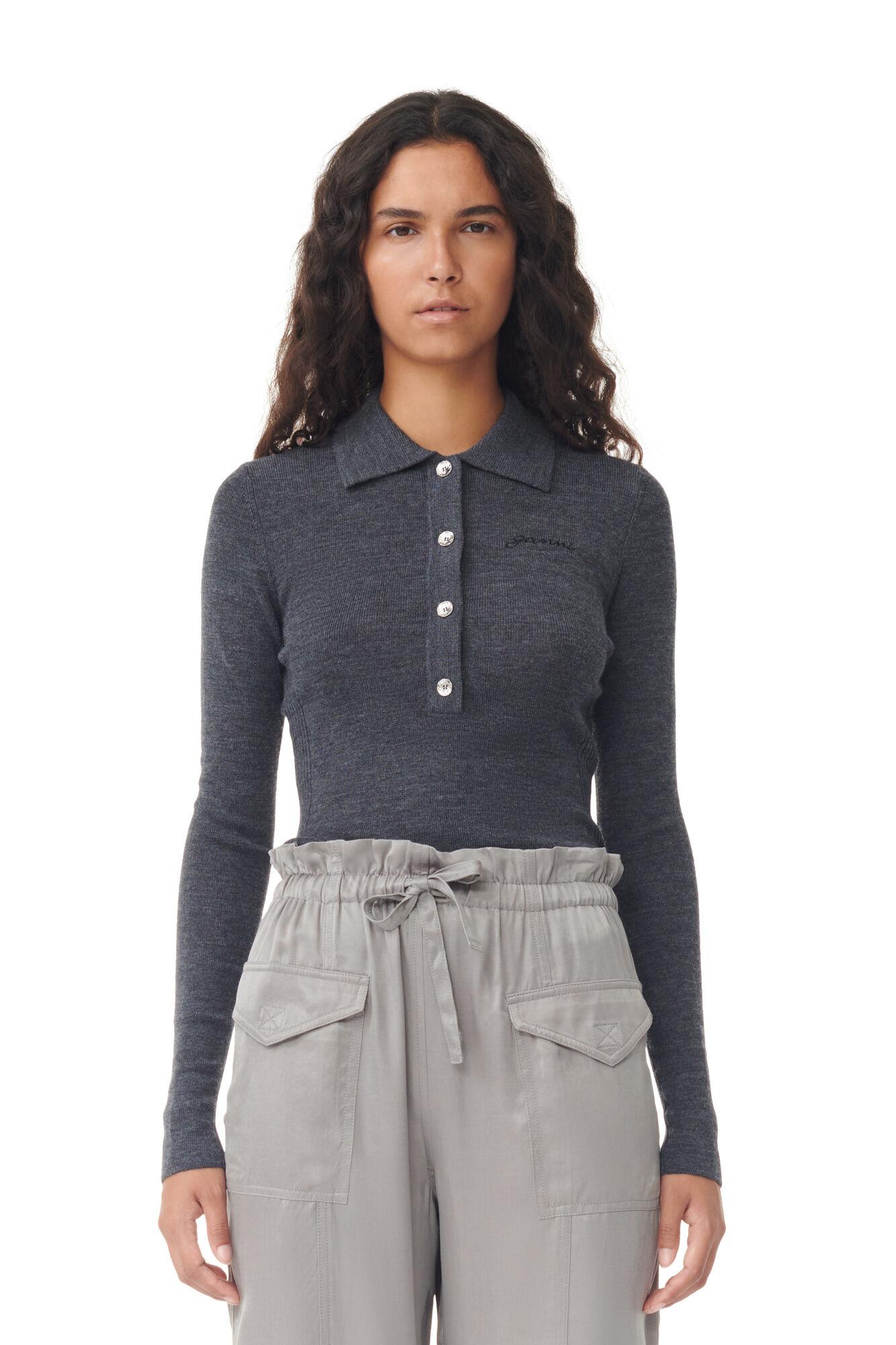 Grey Washed Satin Trousers Product Image