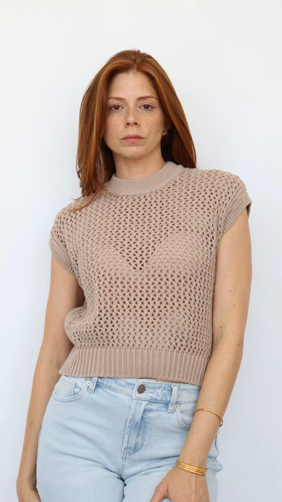 Lia Crochet Knit Top Product Image