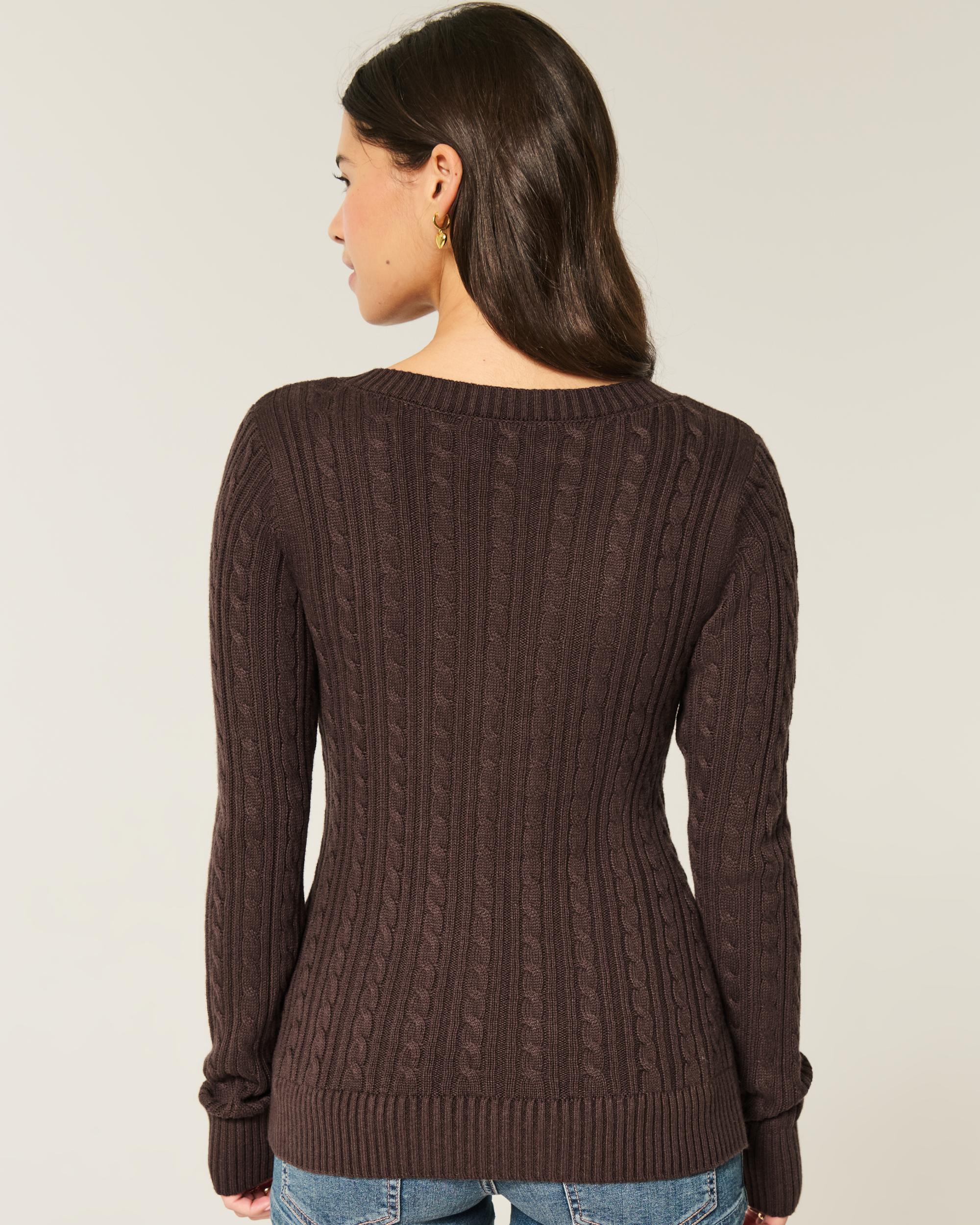 Cable-Knit Icon V-Neck Sweater Product Image