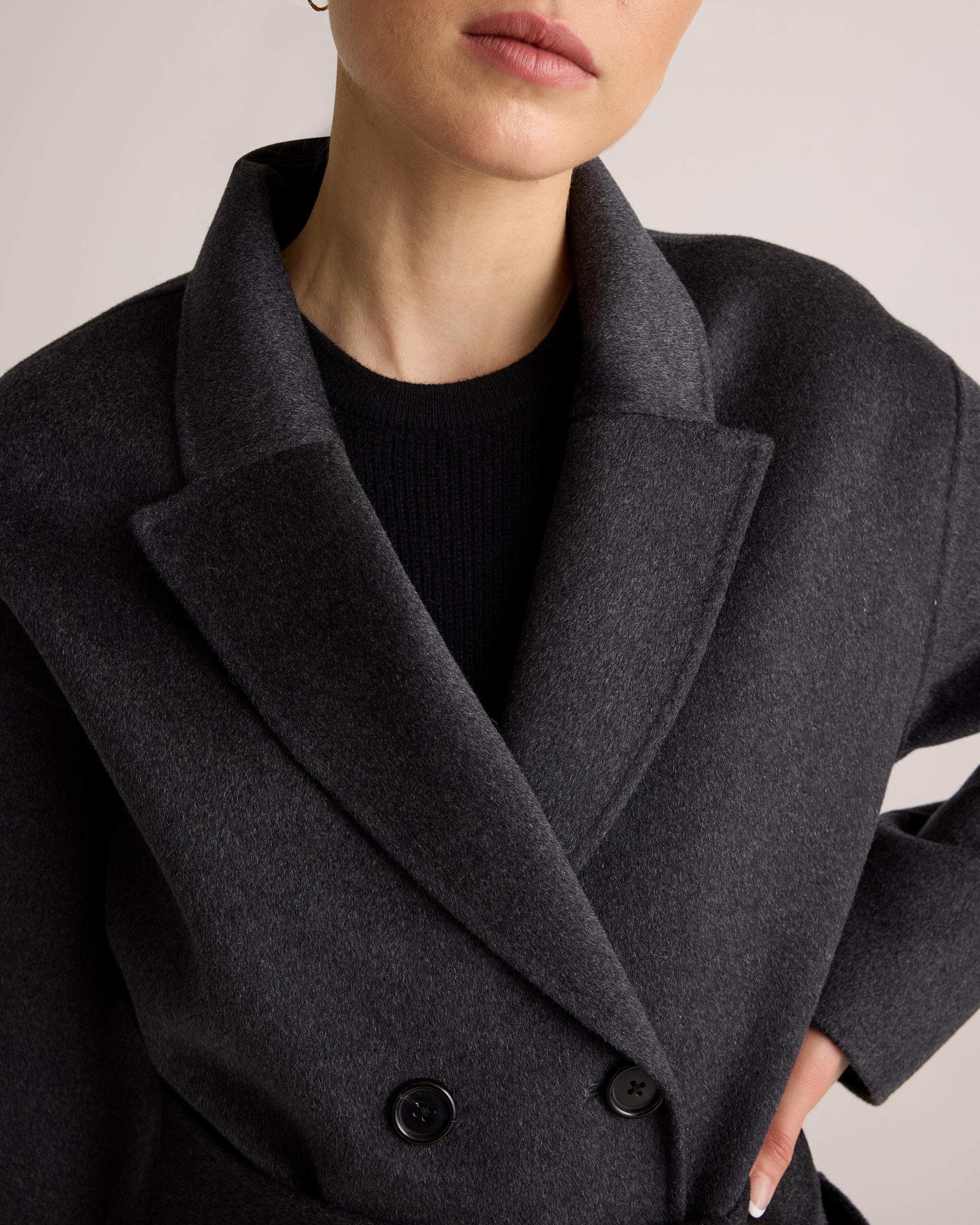 Quince | Women's 100% Mongolian Cashmere Double-Faced Double-Breasted Wrap Coat Product Image