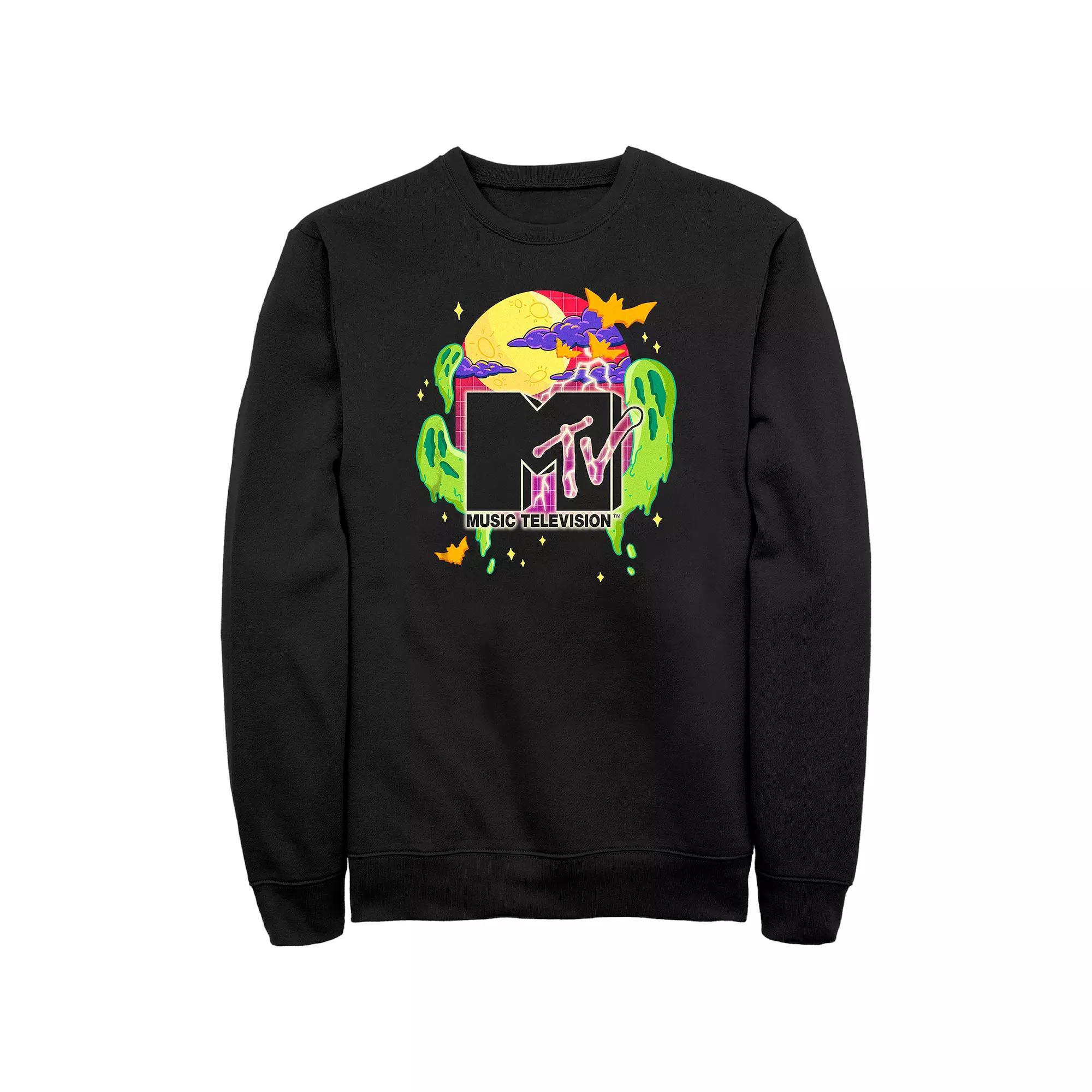 Mens MTV Music Television Halloween Ghosts Night Logo Long Sleeve Tee Product Image