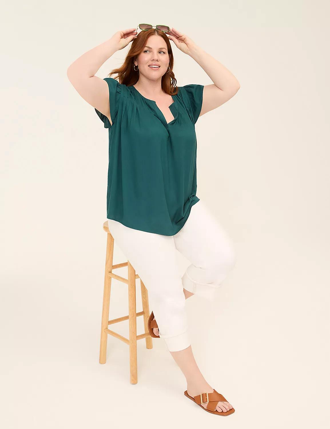 Swing Notch-Neck Popover Blouse Product Image