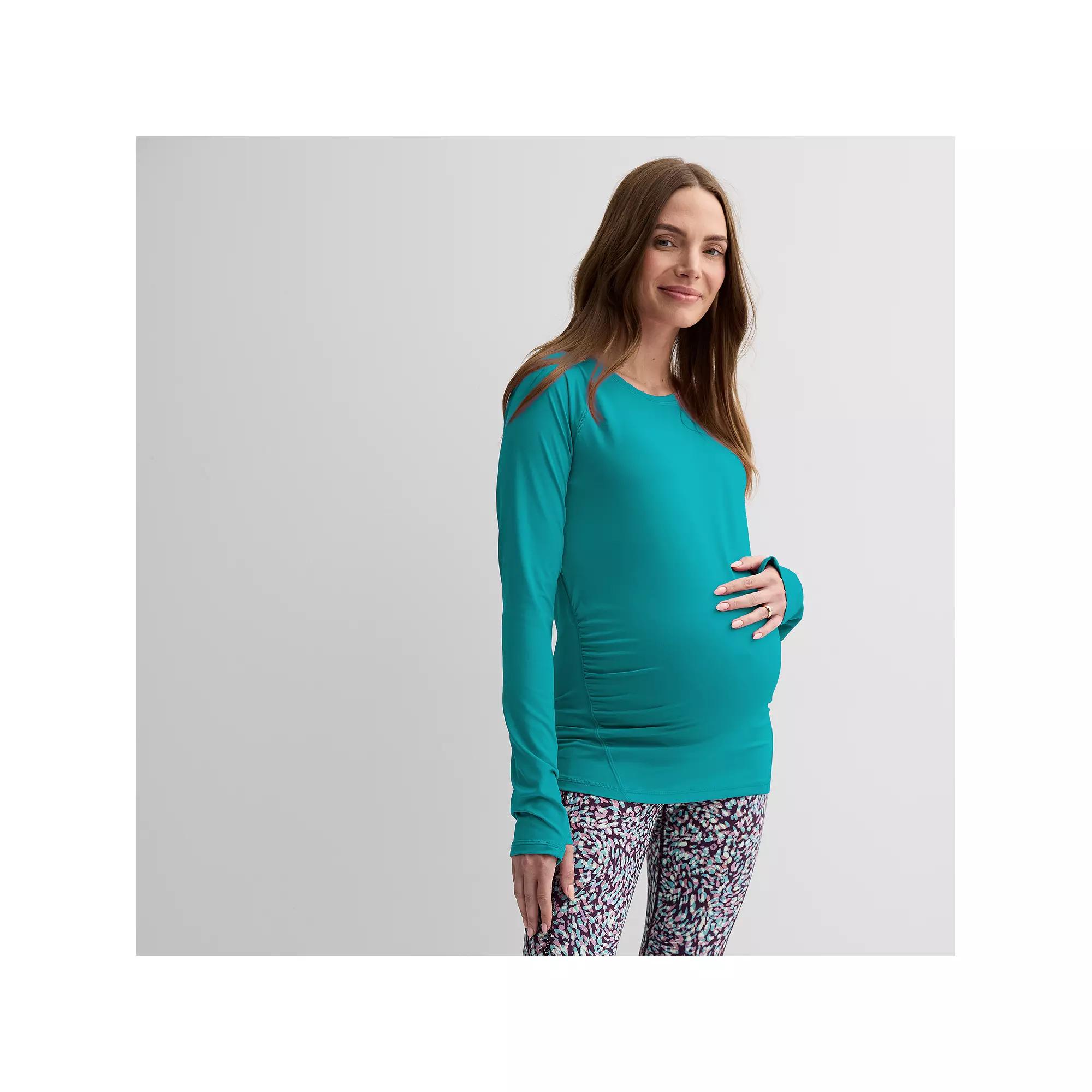 Maternity Tek Gear® Dry Tek Long Sleeve Tee, Women's, Size: XL, Solomon Product Image