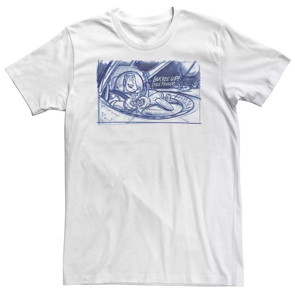 Big & Tall Disney / Pixar Toy Story Buzz Buckle Up Sketch Tee, Men's,  Product Image