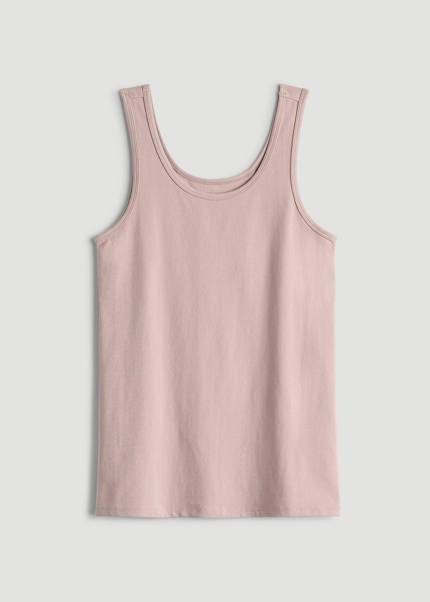Slim Fit Jersey Tank Top for Tall Women in Desert Rose Female Product Image