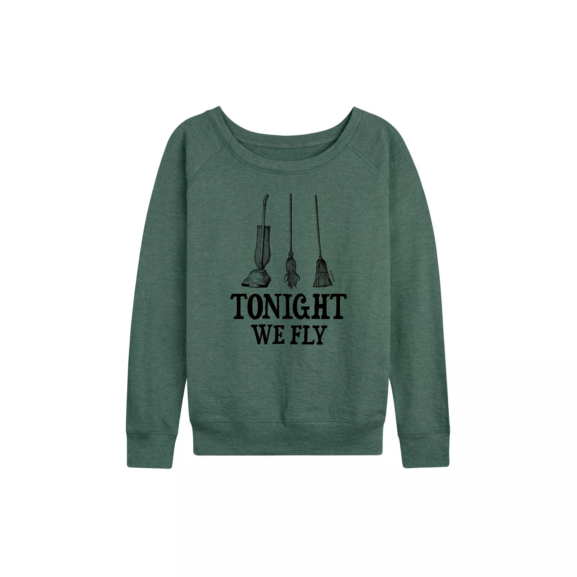 Disney's Hocus Pocus Women's Tonight We Fly French Terry Long Sleeve Tee,  Product Image