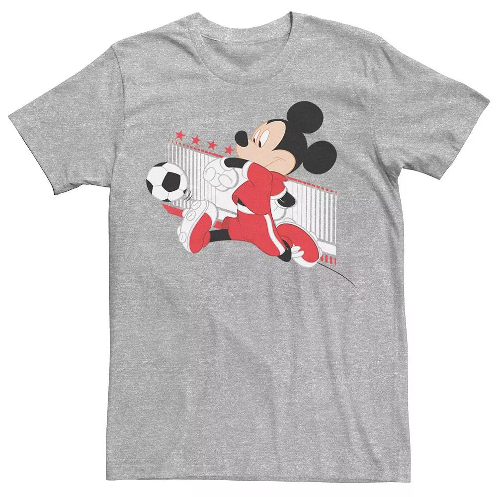 Disney's Mickey Mouse Swiss Soccer Uniform Portrait Men's Tee, Size: Small, Athletic Grey Product Image