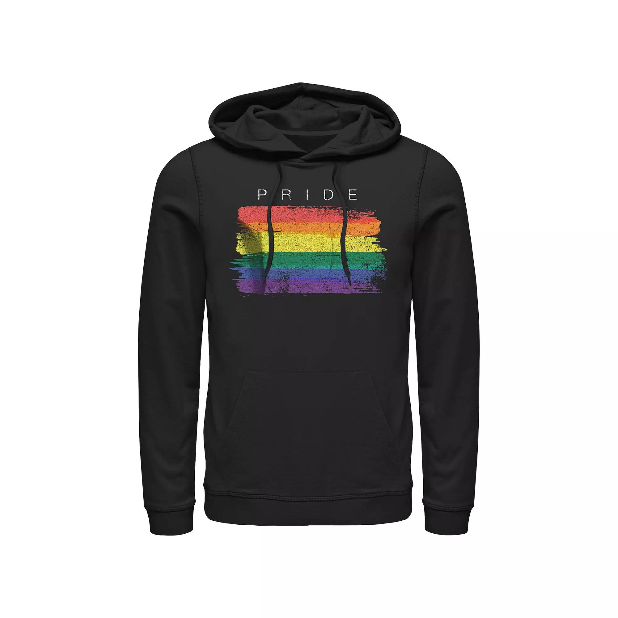 Men's Pride Flag Brush Strokes Graphic Hoodie,  Product Image