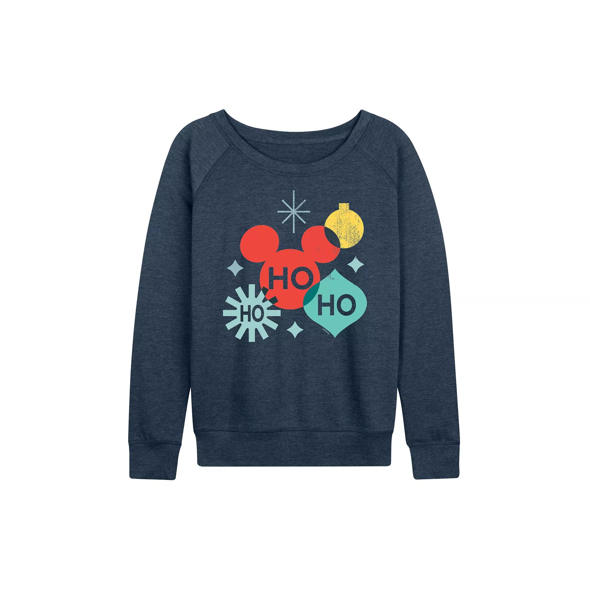 Disney's Mickey Mouse Women's Holiday Shapes French Terry Long Sleeve Tee,  Product Image