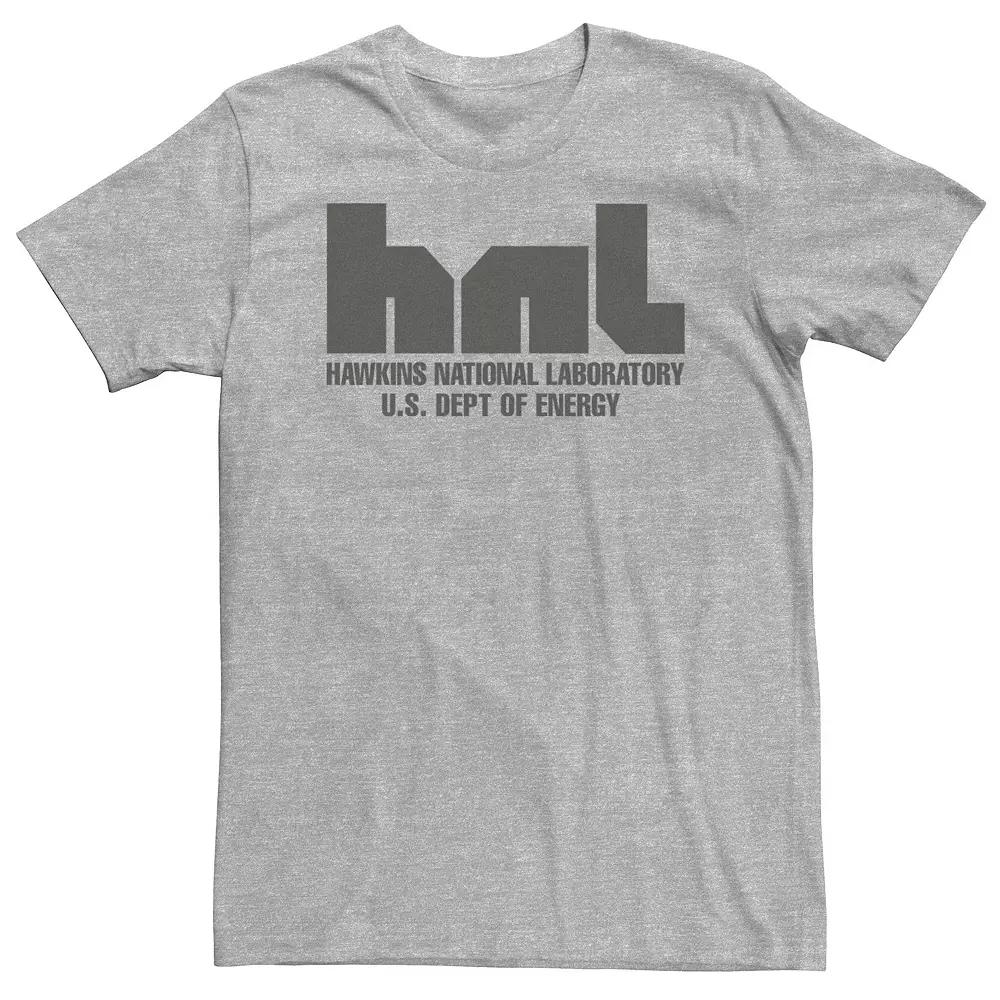 Big & Tall Netflix Stranger Things HNL Hawkins National Laboratory Logo Tee, Men's, Size: 3XL Tall, Athletic Grey Product Image