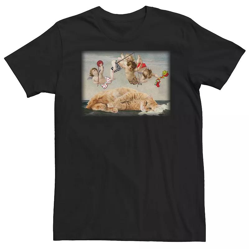 Big & Tall Trendy Cherubs And Kitten Artsy Tee, Men's,  Product Image