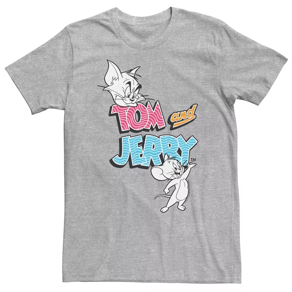 Big & Tall Tom and Jerry Retro Pattern Logo Tee, Men's,  Product Image