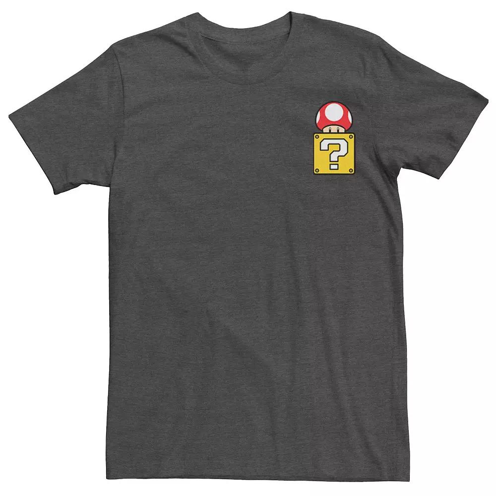 Men's Super Mario Bros. Mushroom Power Up Left Chest Pocket Tee,  Product Image