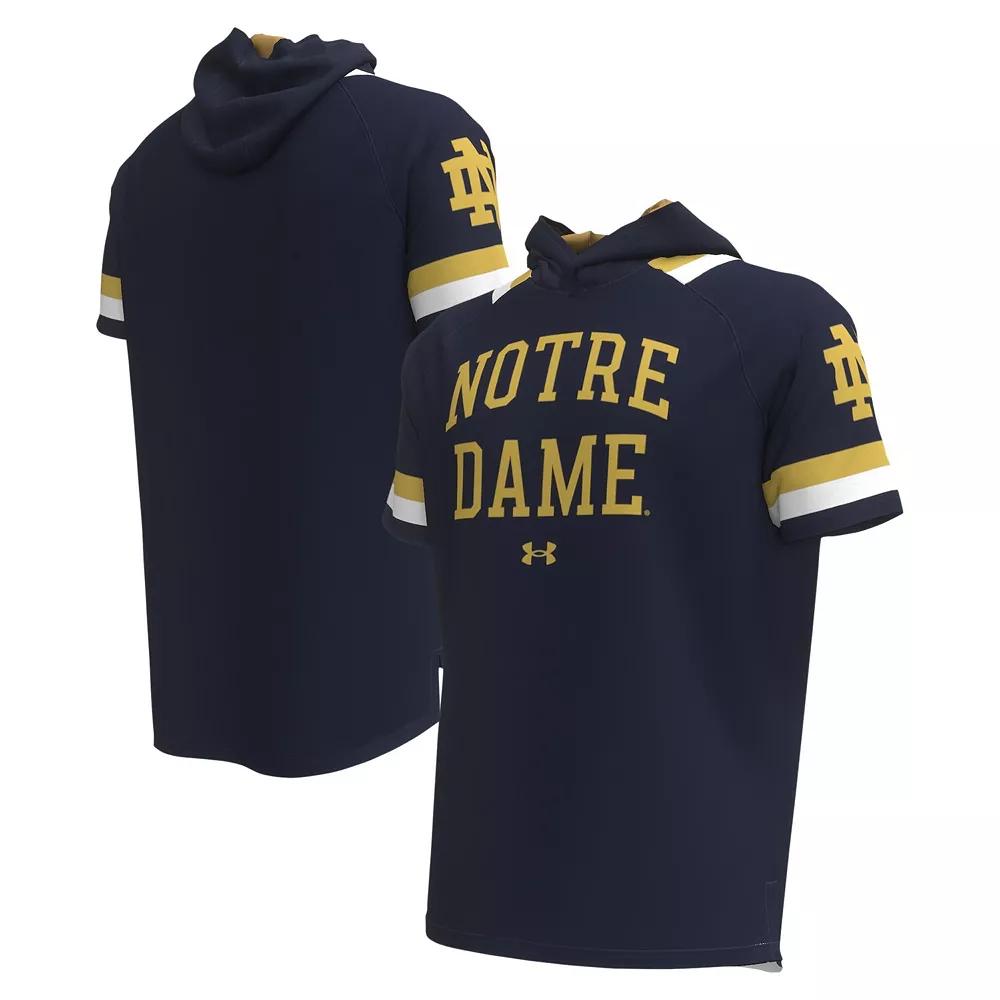 Men's Under Armour Navy Notre Dame Fighting Irish Shooter Raglan Hoodie T-Shirt, Size: Medium, Blue Product Image