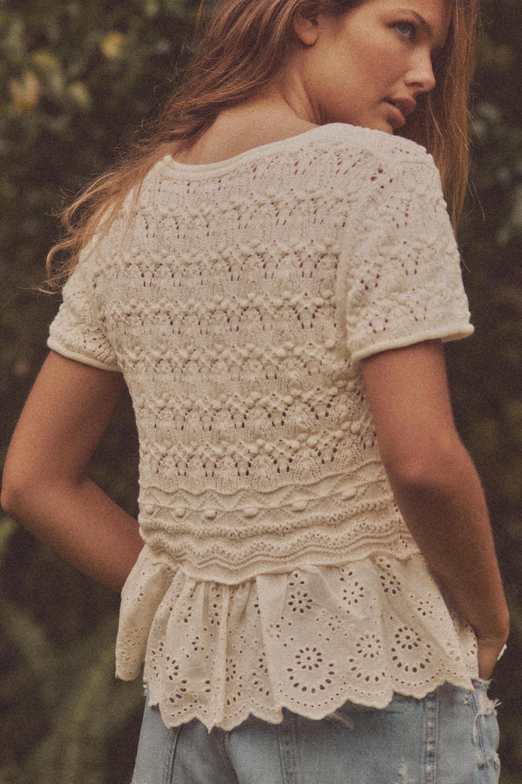 ROMANTIC COMBINATION KNIT TOP Product Image