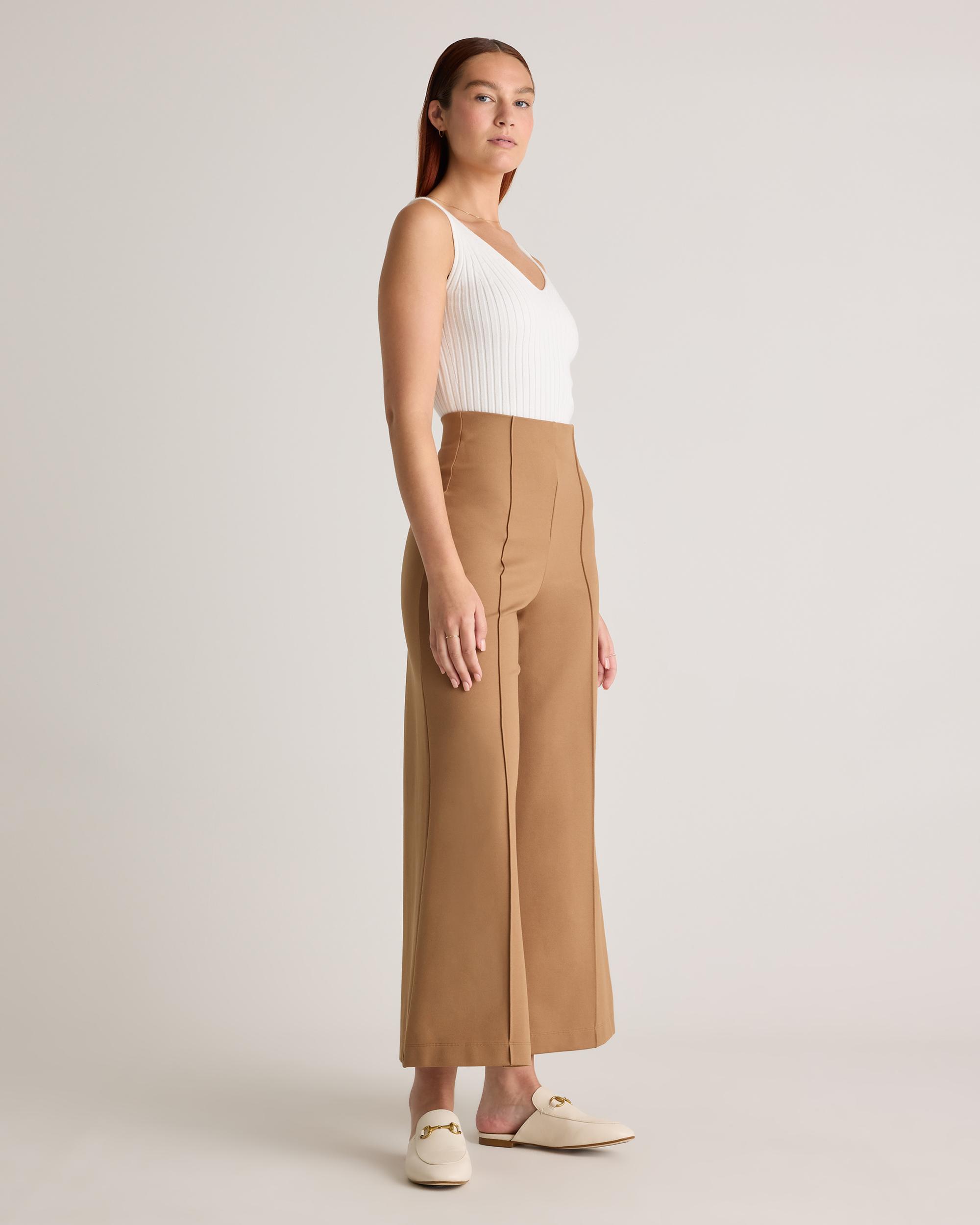Quince | Women's Ultra-Stretch Ponte Super Wide Leg Ankle Pants Rayon Product Image