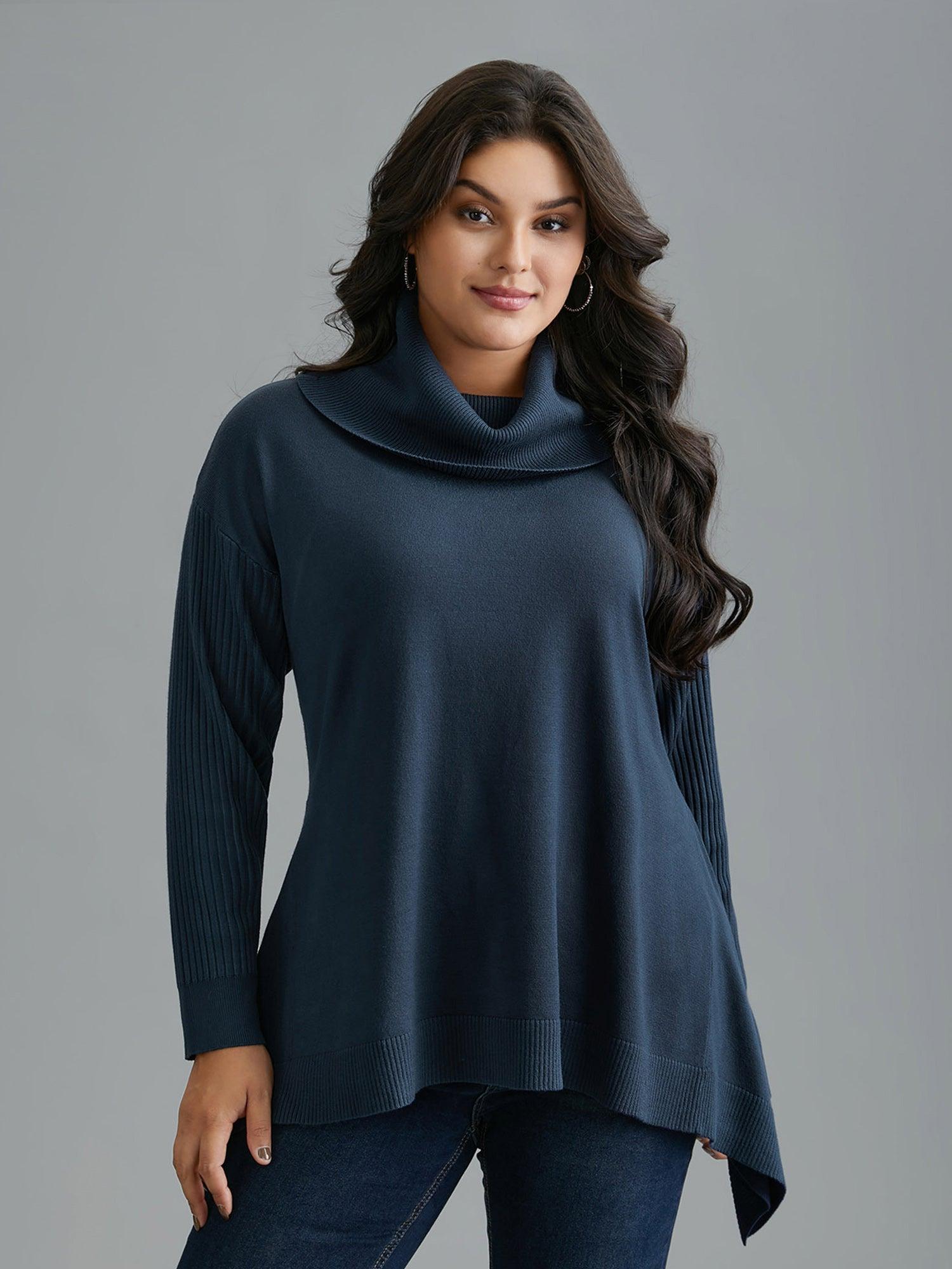 Supersoft Essentials Textured Drop Shoulder Turtleneck Pullover Female Product Image