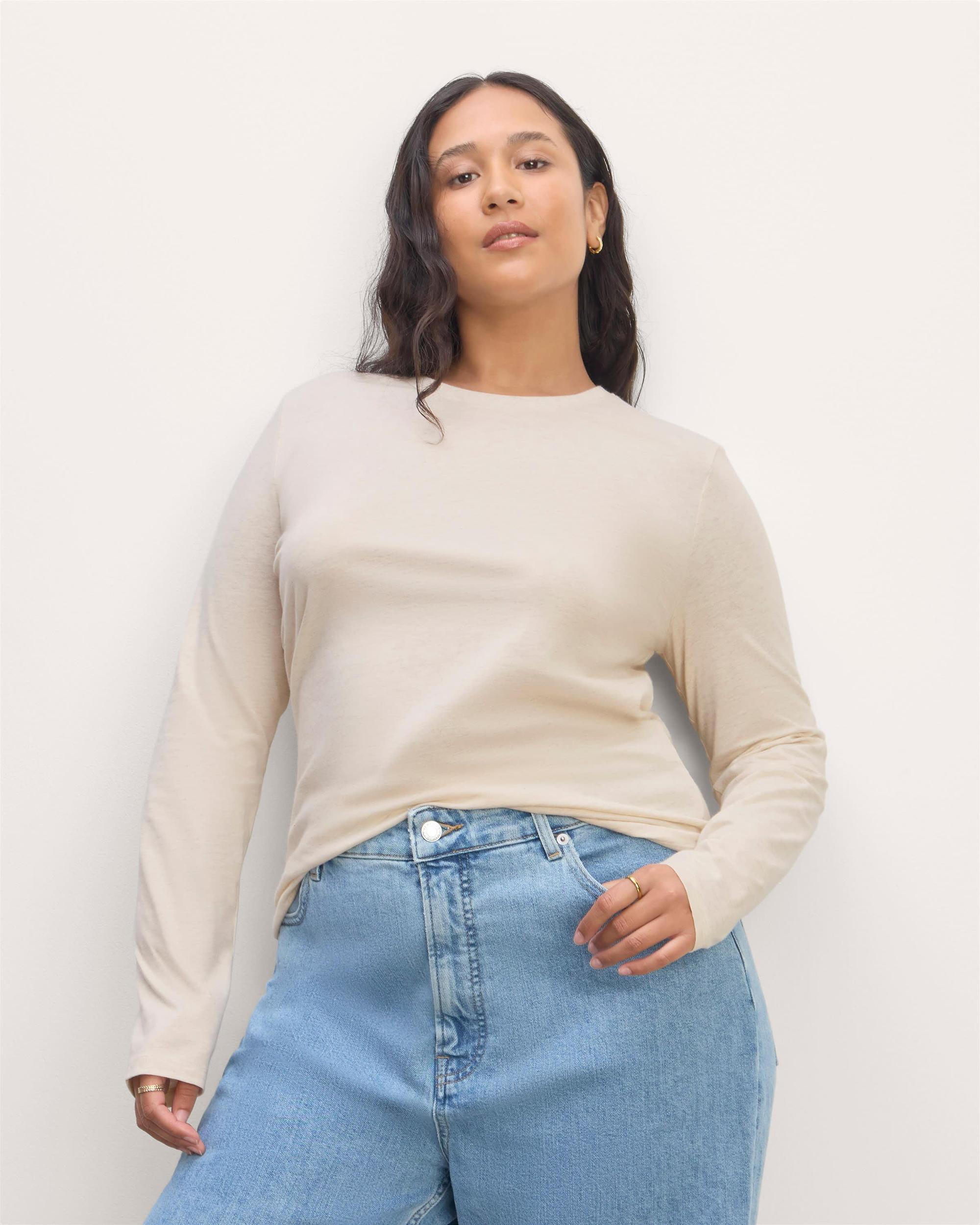 Womens Slim Long-Sleeve Crew in Essential Cotton Sweater by Everlane Product Image
