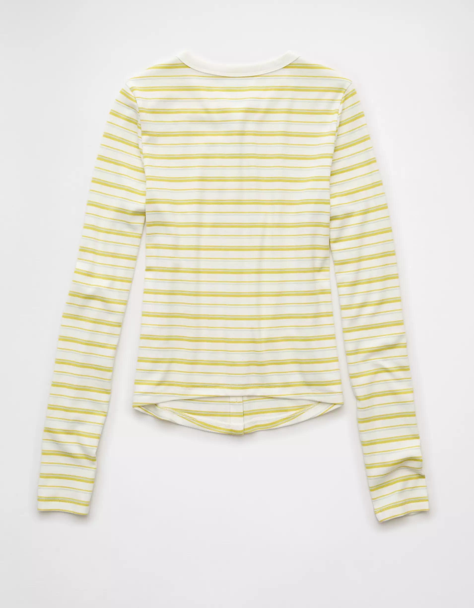 AE Long-Sleeve Button-Up T-Shirt Product Image