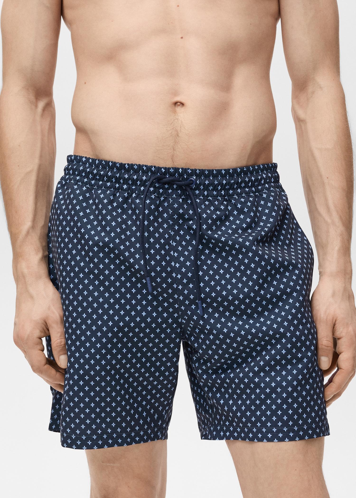Geometric-print swimsuit - Men | MANGO USA Product Image
