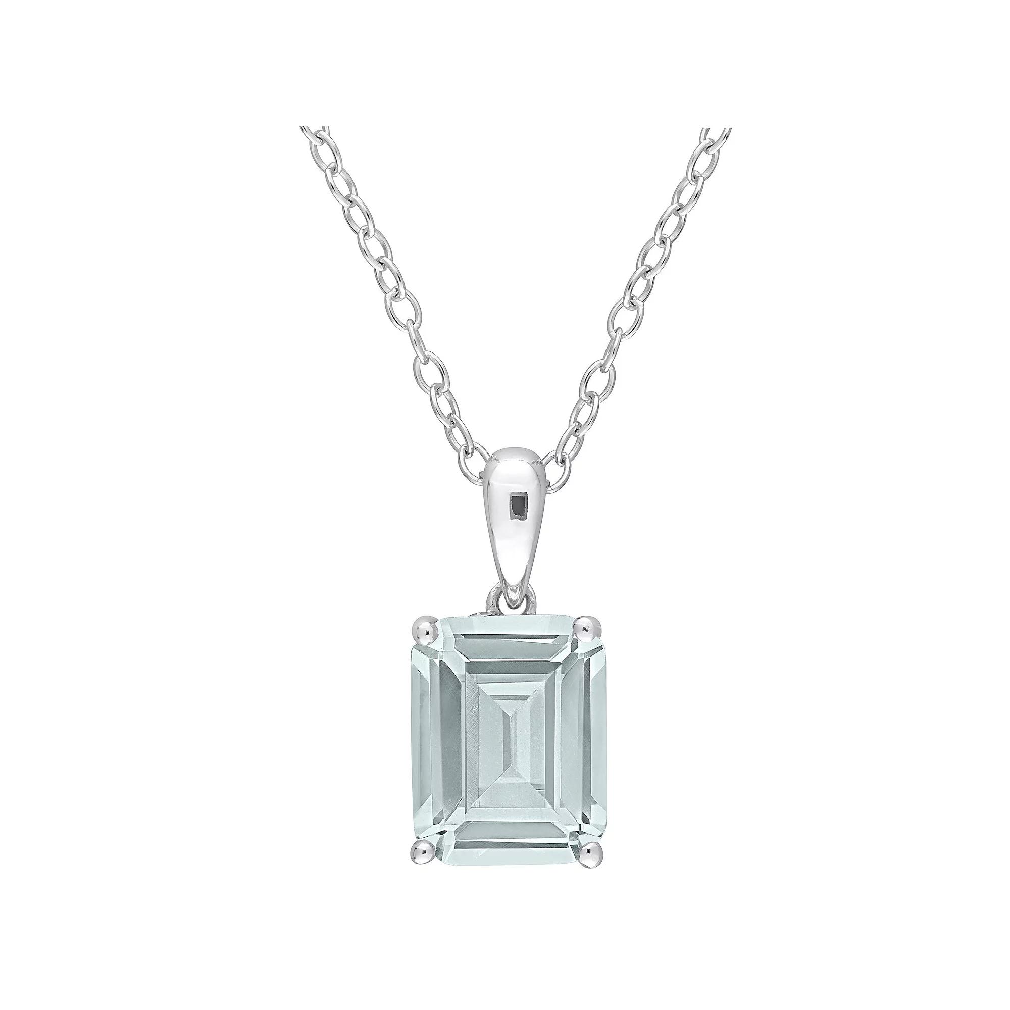 Stella Grace Sterling Silver & Gemstone Stud Pendant Necklace, Women's, Size: 18", Created Blue Spinel Product Image