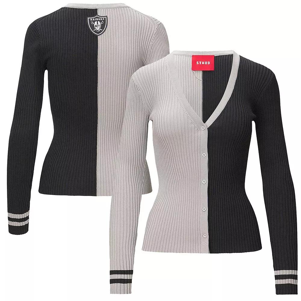 Women's Silver/Black Las Vegas Raiders Cargo Sweater, Size: Medium, Lvr Silver Product Image