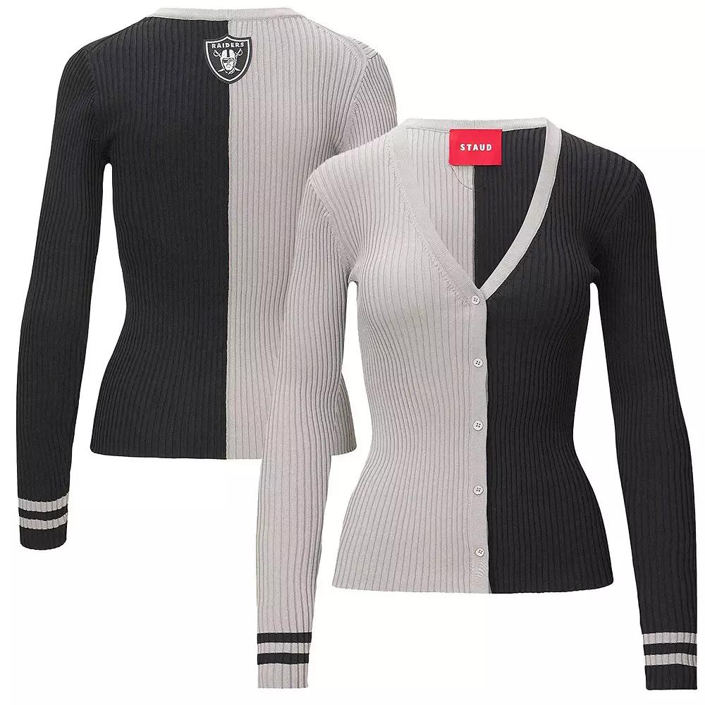 Women's Silver/Black Las Vegas Raiders Cargo Sweater, Size: Medium, Lvr Silver Product Image