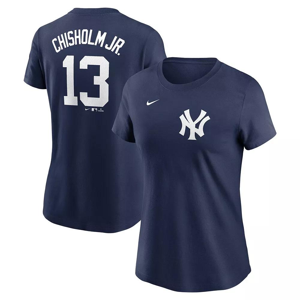Women's Nike Jazz Chisholm Jr. Navy New York Yankees Fuse Name & Number T-Shirt, Size: Medium, Blue Product Image