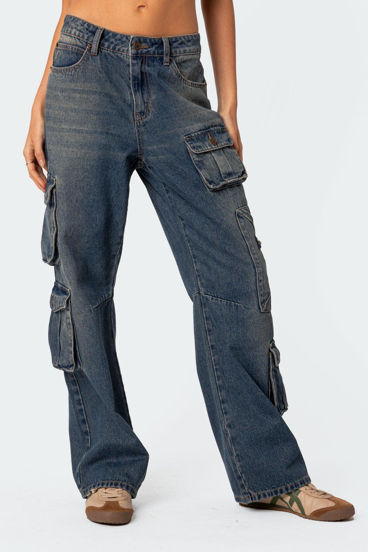 Adana Low Rise Baggy Cargo Jeans Product Image