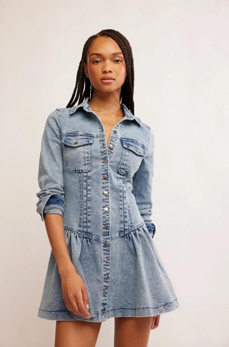Roadhouse Mini Denim Dress Product Image