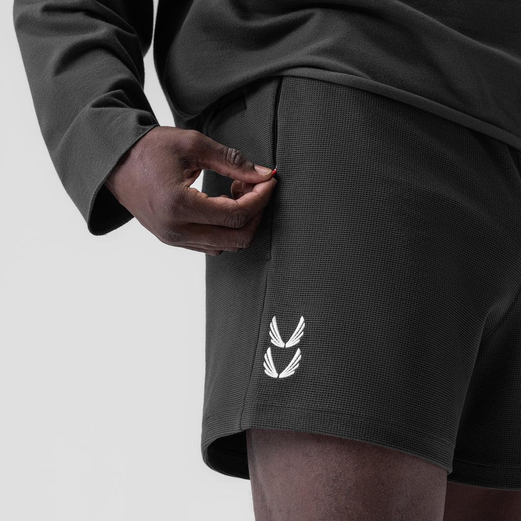 0954. Waffle Knit Sweat Short - Space Grey Male Product Image