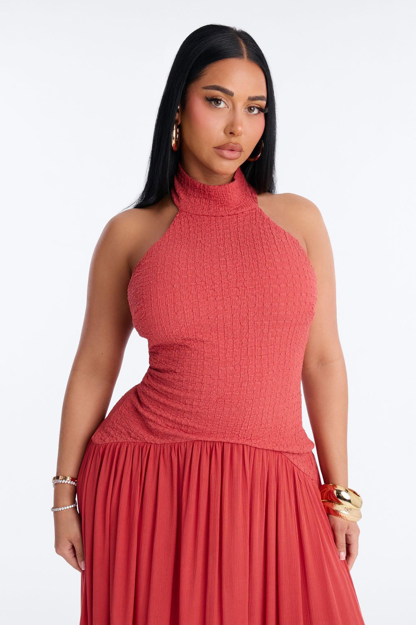 Claire Drop Waist Maxi Dress - Marsala Female Product Image