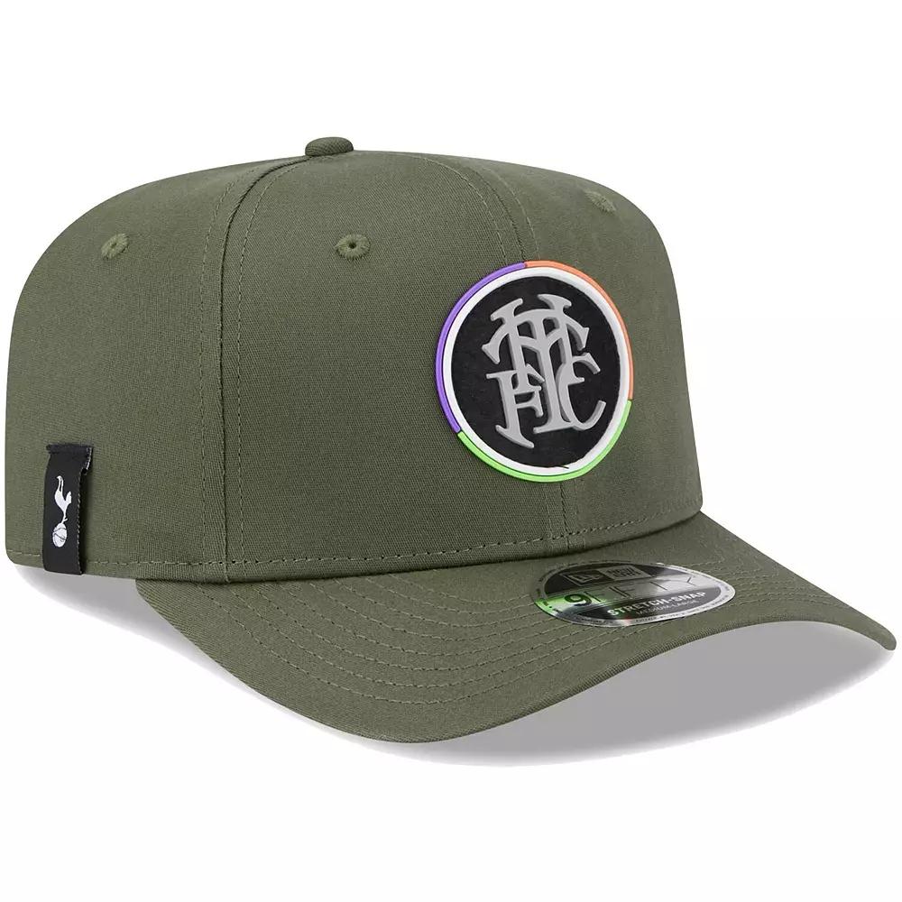 Men's New Era Olive Tottenham Hotspur Flock 9FIFTY Adjustable Hat, Size: Small/Medium, Tot Team Product Image